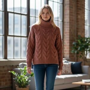 18 Woven Heart Sweater